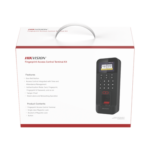 Kit de Control de Acceso TODO INCLUIDO con Lector de Huellas y Tarjetas / 3,000 Huellas / Compatible con App Hik-Connect / Incluye Electroimán  Botón de Salida y Montajes Z y L para imán (DS-K1T804)