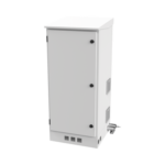 Gabinete de Piso para Exterior con Ventiladores y Termostato con Rack de 19" de 16 U + Espacio para Baterías, Se envía el Gabinete Armado.