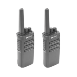Par de radios TX500 VHF 136-174 MHz con 5 watts de potencia, 16 Canales Preconfigurados.